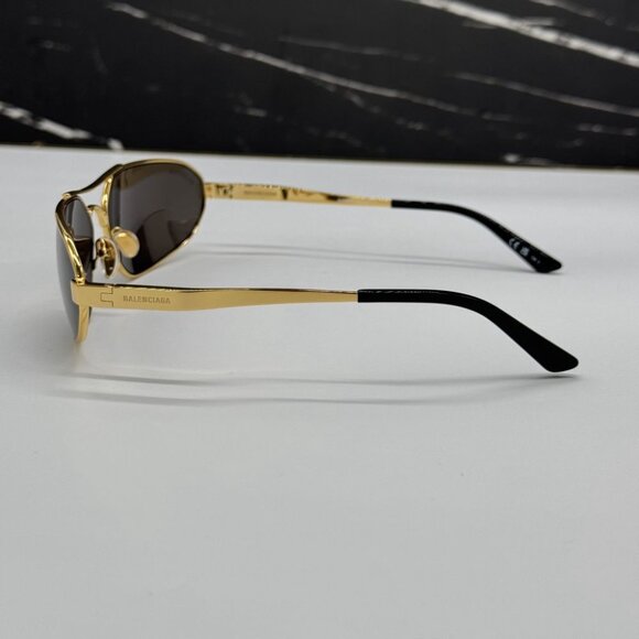 NEW BB0227S 001 BALENCIAGA DARK GOLD/GREY MEN BALENCIAGA SUNGLASSES - Picture 6 of 12